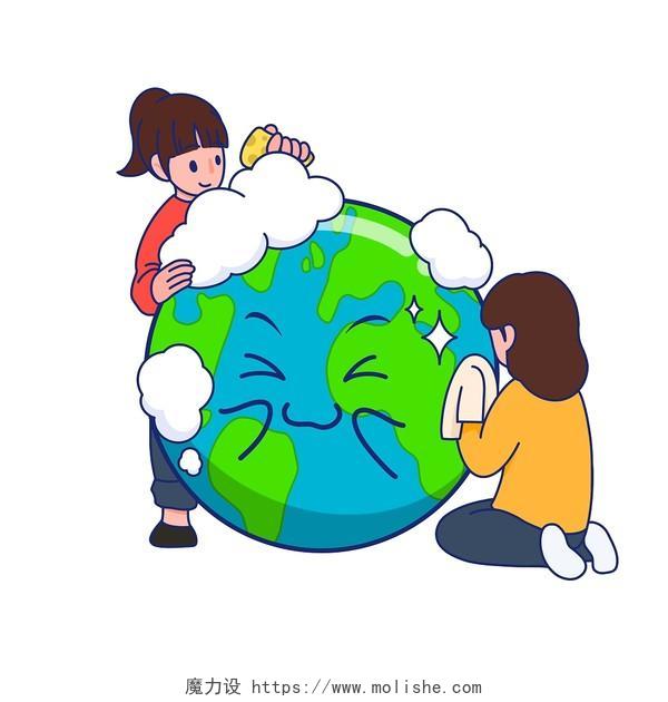 清洗地球的人世界清洁地球日PNG素材世界清洁地球日元素